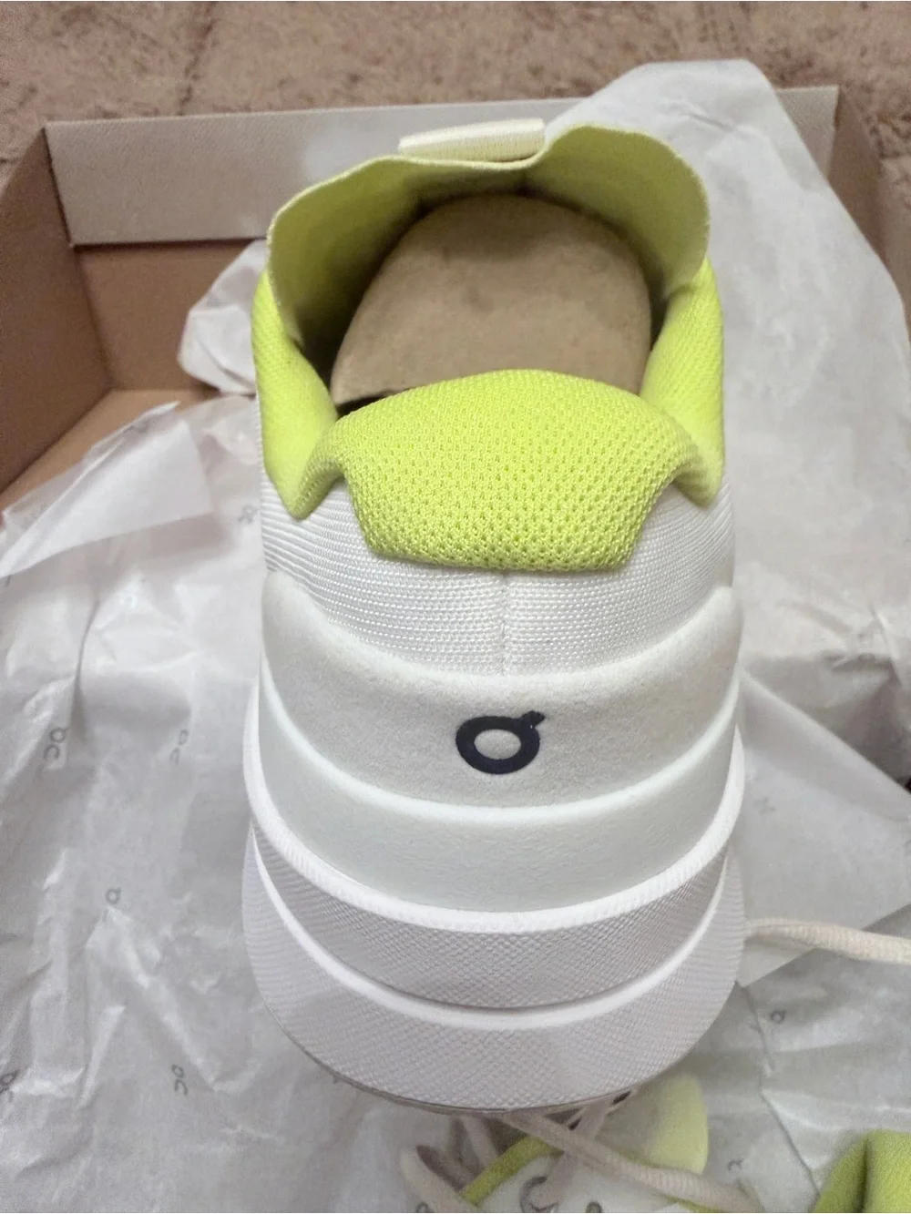 On Running Men's Athletic Shoes White with Neon Yellow and Hot Pink Accents